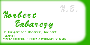 norbert babarczy business card